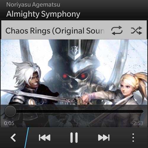 BlackBerry Q10 : lecteur musical