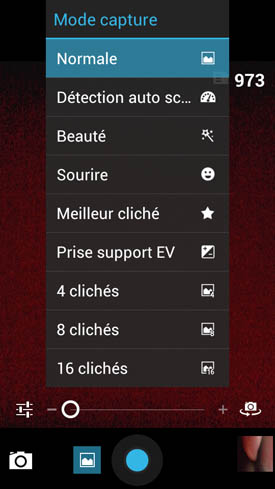 Wiko Cink Peax : menu appareil photo
