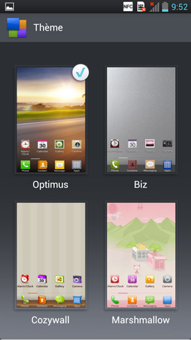 Test LG Optimus 4X HD : capture d?écran du système d'exploitation