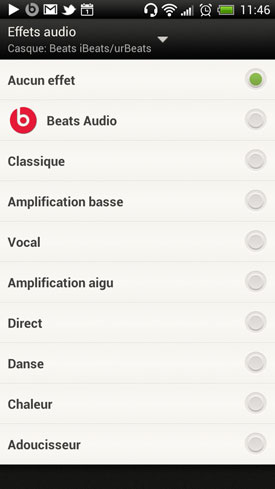 Test HTC One S : effets audio