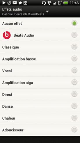 Test HTC One S : effets audio