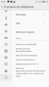 Meizu MX5 interface