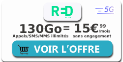 Forfait 5G RED by SFR 130 Go