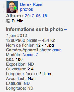 Asus Nexus 7 : la première photo prise avec la tablette de Google ? (Android)