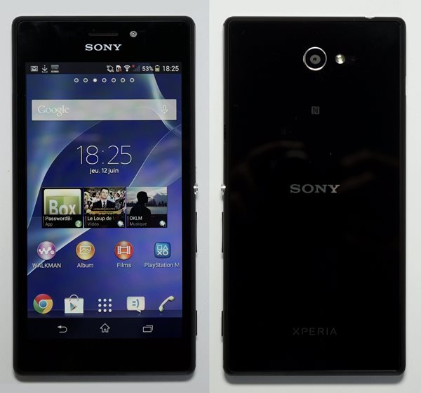 Sony Xperia M2 : avant / arrière