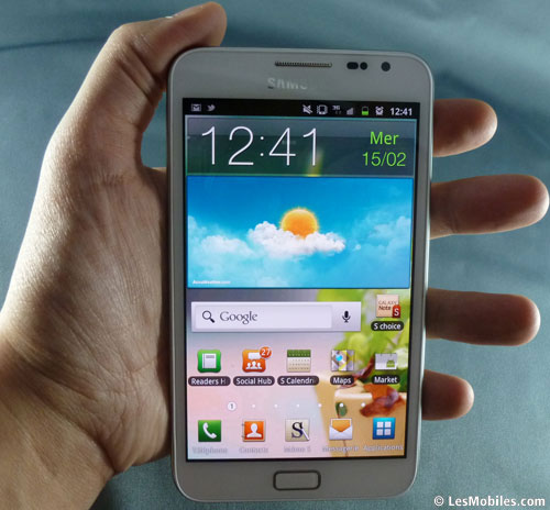 Samsung Galaxy Note blanc Samsung Galaxy S2 blanc comparatif photos