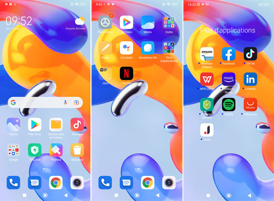 Interface du Xiaomi Redmi Note 11 Pro 5G