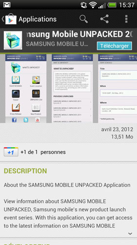 Samsung Galaxy S3 : le constructeur lance une application Samsung Mobile UNPACKED 2012  