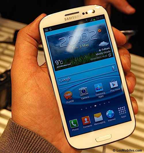 prise en main lancement samsung galaxy s3 s III londres