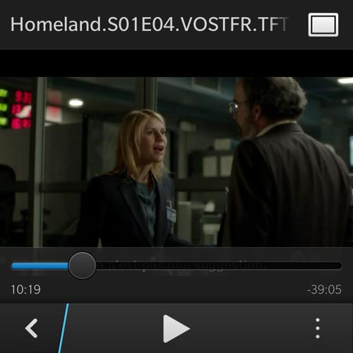Test BlackBerry Q5 : lecteur vidéo