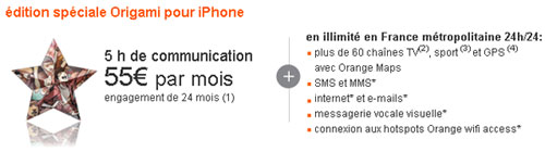 iPhone 4 : tarifs Orange et nouveau forfait Origami