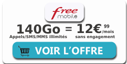 promo forfait Free mobile 140Go