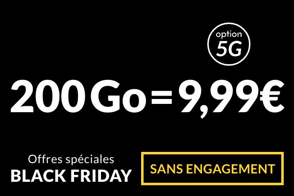 Incroyable ! Un forfait mobile 200Go à 9.99€ grâce à cette promo spéciale Black Friday
