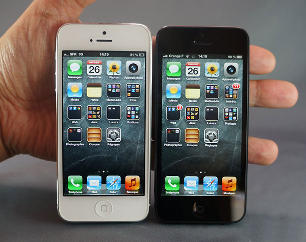 Test iPhone 5 : comparatif taille avec l'iPhone 4S