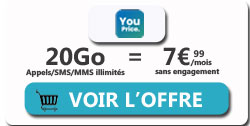 promo forfait Youprice Le One 20Go