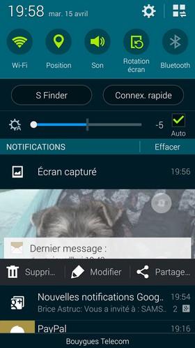 Samsung Galaxy S5 : interface Touchwiz
