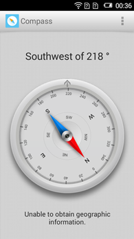 Alcatel OneTouch Pop 2 : Boussole