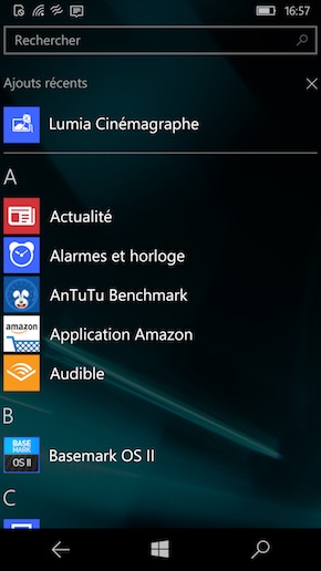 Windows 10 interface