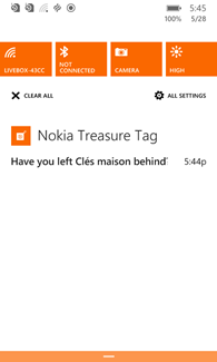 Nokia Treasure Tag : notification