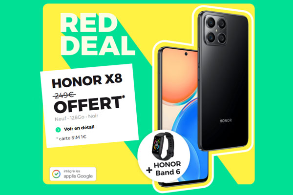 Nouvelle promotion RED DEAL : le Honor X8 est offert !