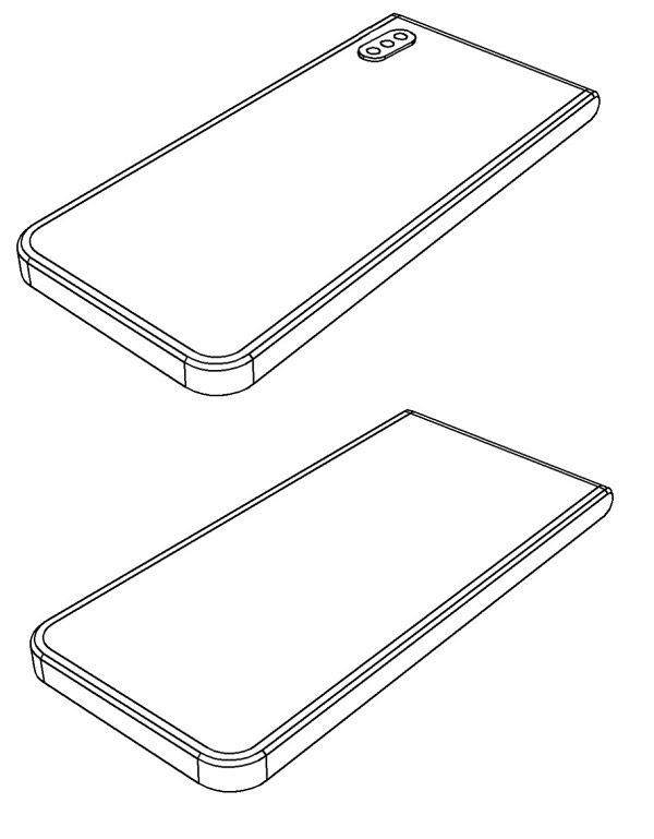 Xiaomi : schéma d'un smartphone avec écran par dessus (brevet)