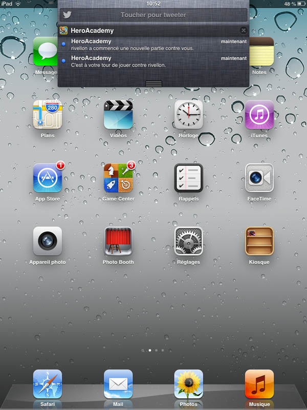 Apple iPad Mini : notifications