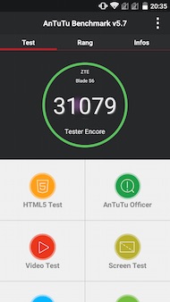 ZTE Blade S6 antutu