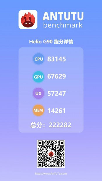 MediaTek Helio G90 : benchmark Antutu