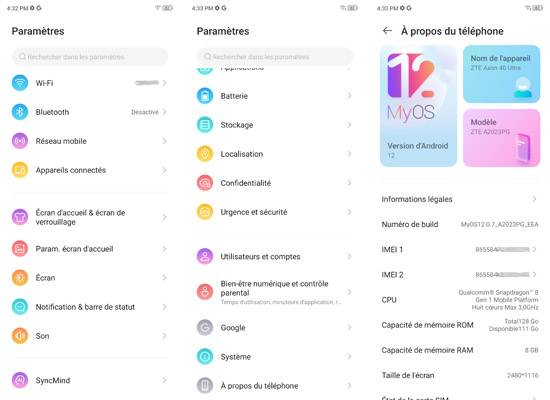 ZTE Axon 40 ultra interface 2