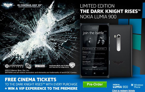 Nokia Lumia 900 : l'édition Batman The Dark Knight Rises limitée à 900 exemplaires… et à l'Angleterre