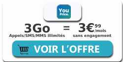 Forfait YouPrice 3Go