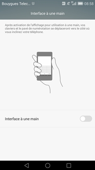 Huawei Ascend Mate 7 : interface à une main