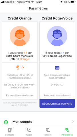 Application RogerVoice chez Orange