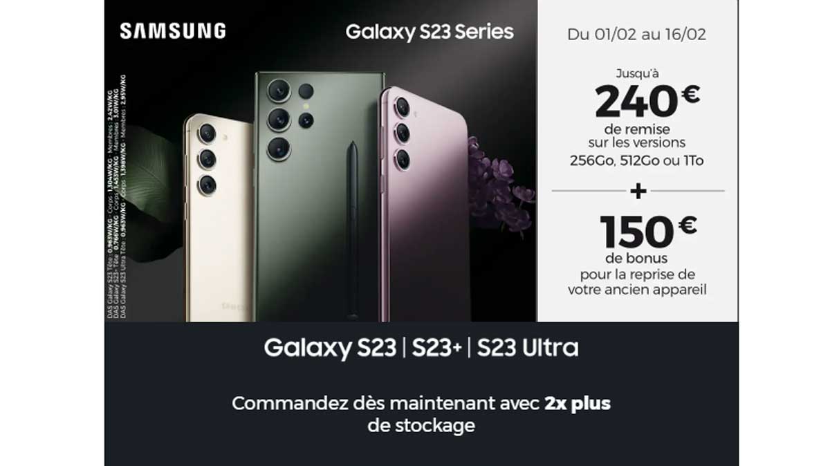 Grosses remises et promos inédites sur les Galaxy S23 Series chez RED By SFR
