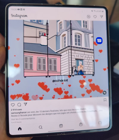 Instgram avec le Samsung Galaxy Z Fold 3