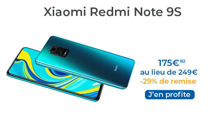 -30% sur le smartphone Xiaomi Redmi Note 9S double SIM bleu chez Rakuten