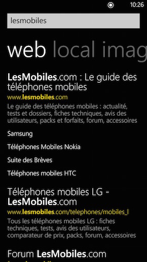 Nokia Lumia 1320 : navigateur web