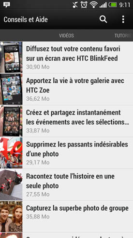 HTC One : aide