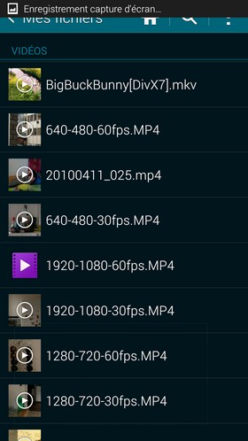Samsung Galaxy S5 : Lecture vidéo