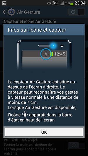 Samsung Galaxy S4 Active : Air Gesture