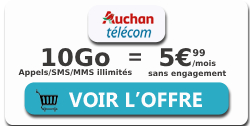 Forfait 10 Go chez Auchan Télécom