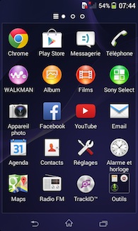 Sony Xperia E1 interface