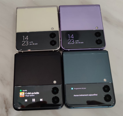 Les 4 couleurs du Samsung Galaxy Z Flip 3