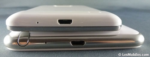 Samsung Galaxy Note blanc Samsung Galaxy S2 blanc comparatif photos