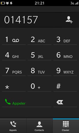 BlackBerry Z10 : clavier téléphone