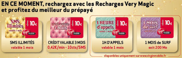 Virgin Mobile : nouvelles recharges « Very Magic »