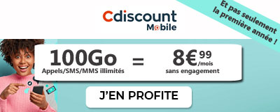 promo forfait 100Go Cdiscount mobile