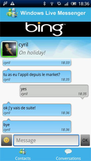 Windows Live Messenger sur Android