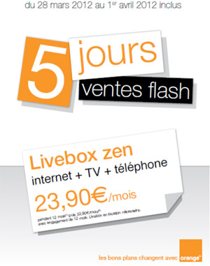 Orange : opération vente flash sur la Livebox zen