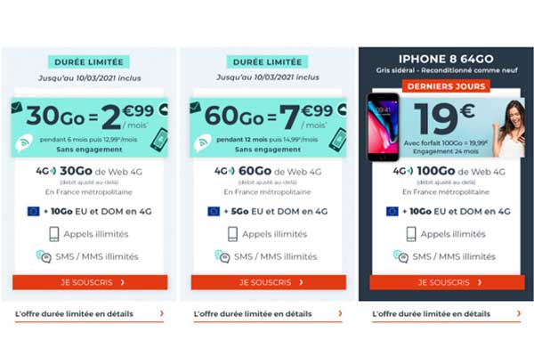 Deux nouveaux forfaits pas chers et fin de la promo iPhone 8 à 19€ chez Cdiscount Mobile
